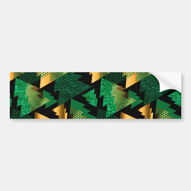 black gold christmas trees bumper sticker (Front)