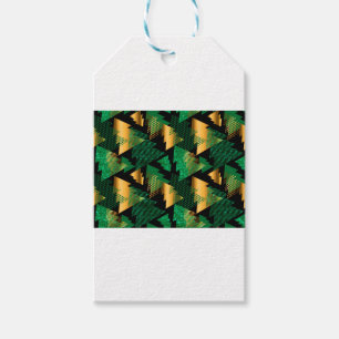 black gold christmas trees gift tags