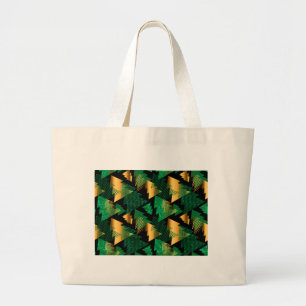 black gold christmas trees large tote bag