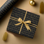 Black Gold Christmas Typography Pattern#36 ID1009 Wrapping Paper<br><div class="desc">If you are wondering what colour combinations to pick for your Christmas decor and gift wrap supplies this year, I've created collections of coordinating patterns to make life just a bit easier. This elegant typography design features familiar Christmas song lyrics and phrases that are sure to bring all the feels....</div>