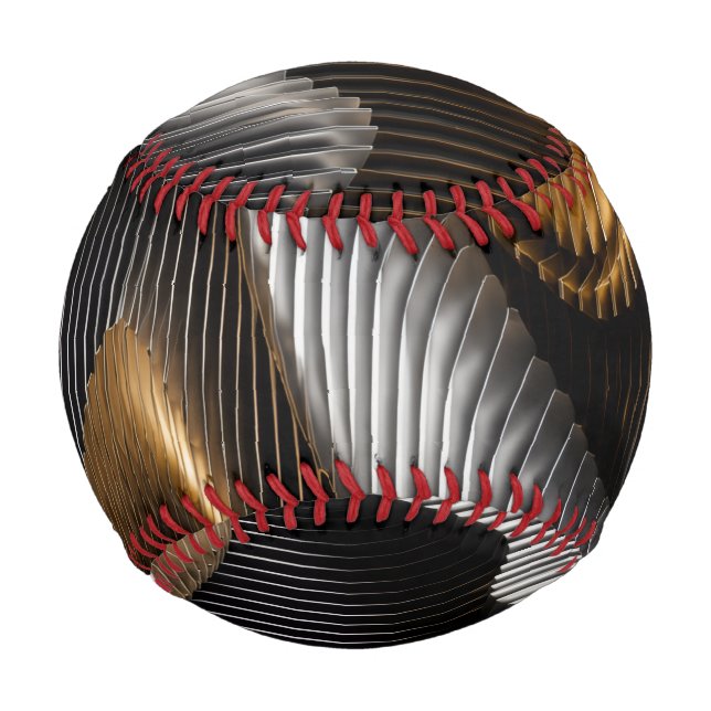 Black Gold Chrome 3D Parametric Baseball (Back)