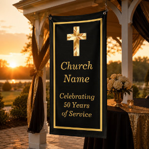 Black Gold Church 50th Anniversary Party Banner