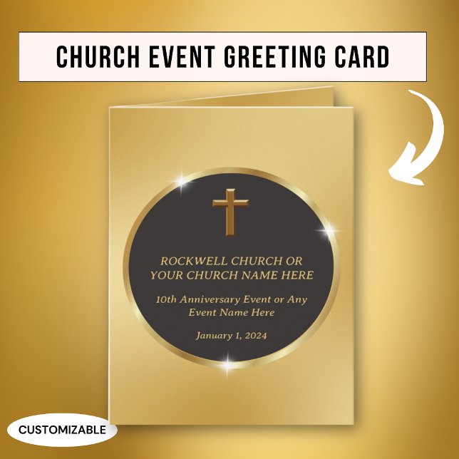 Black Gold Church Appreciation Anniversary Event Card (Creator Uploaded)