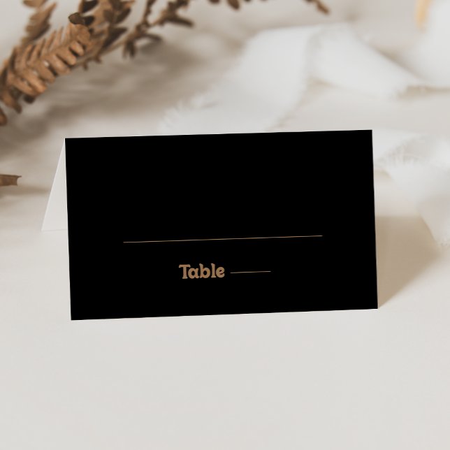 Black Gold Classic Minimal Wedding Place Card (Creator Uploaded)