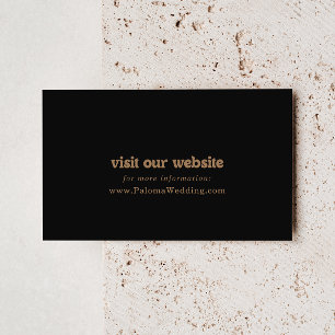 Black Gold Classic Minimal Wedding Website Enclosure Card