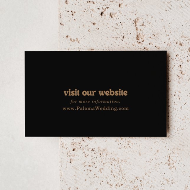 Black Gold Classic Minimal Wedding Website Enclosure Card (Creator Uploaded)