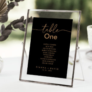 Black Gold Classic Table Number 1 Seating Chart