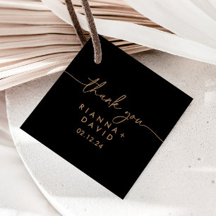 Black Gold Classic Wedding Favour Tags