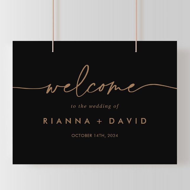 Black Gold Classic Wedding Welcome Sign (Creator Uploaded)