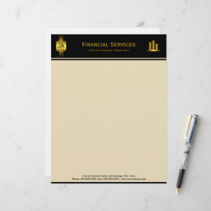 Black Gold Coins Accountant Business Letterhead Design