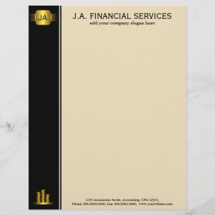 Black Gold Coins Custom Accounting Letterhead Template