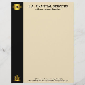 Black Gold Coins Custom Accounting Letterhead Template