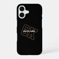 Black Gold College Varsity Monogram Initials
