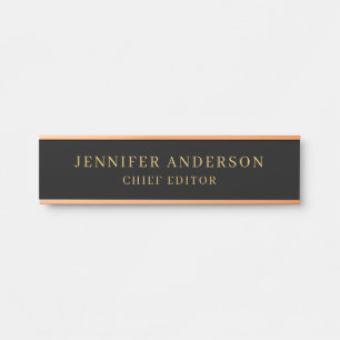 Black & Gold Color Professional Modern Plain Door Sign
