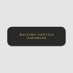 Black Gold Colour Professional Trendy Name Tag