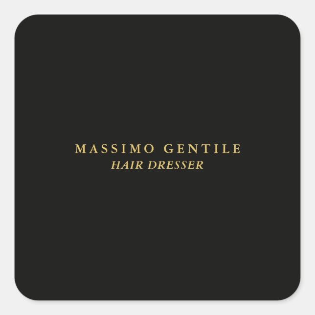 Black Gold Colour Professional Trendy Square Sticker (Front)