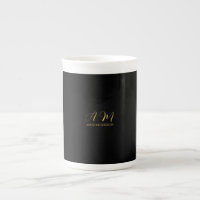 Black Gold Colours Monogram Initial Letter Name