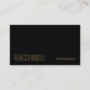 Black Gold Colours Monogram Manager Business Card