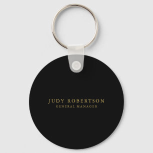 Black Gold Colours Professional Minimalist Name Key Ring