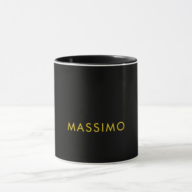 Black Gold Colours Professional Minimalist Name Mug (Center)