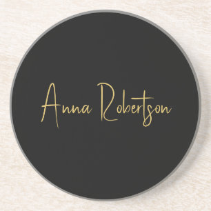 Black Gold Colours Professional Trendy Calligraphy Coaster