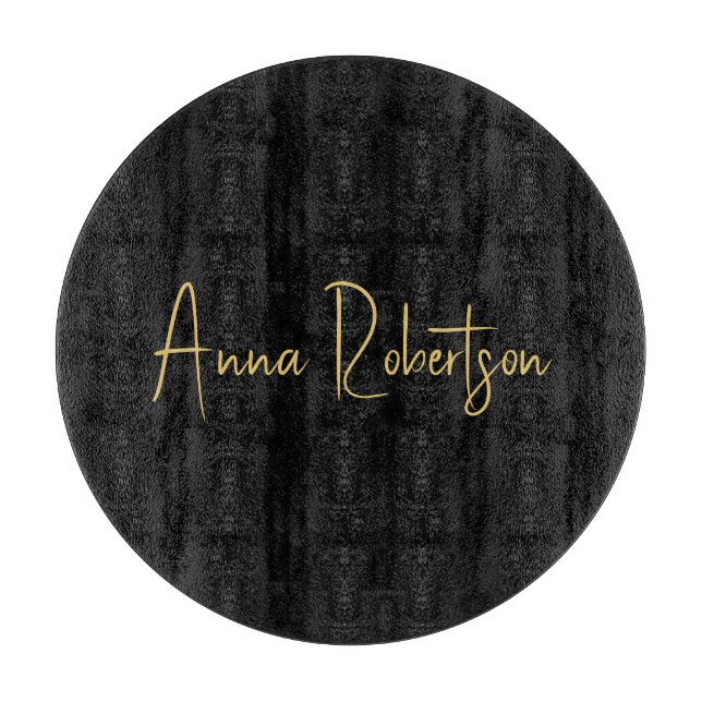 Black Gold Colours Professional Trendy Calligraphy Cutting Board (Front)
