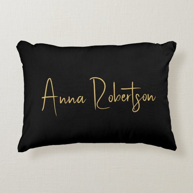 Black Gold Colours Professional Trendy Calligraphy Decorative Cushion (Front)