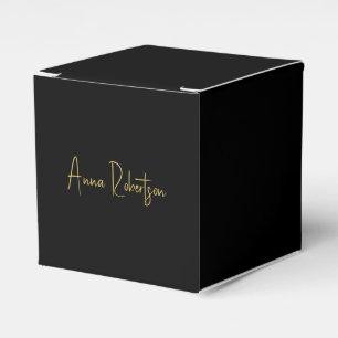Black Gold Colours Professional Trendy Calligraphy Favour Box