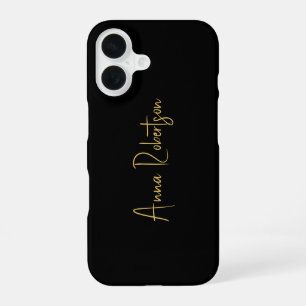 Black Gold Colours Professional Trendy Calligraphy iPhone 16 Case