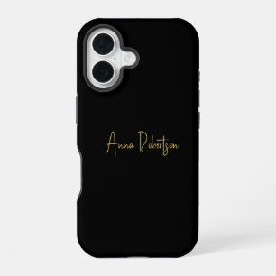 Black Gold Colours Professional Trendy Calligraphy iPhone 16 Case