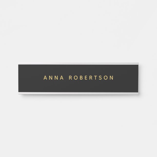 Black Gold Colours Professional Trendy Minimalist Door Sign (Front)