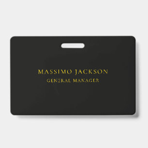 Black Gold Colours Professional Trendy Minimalist ID Badge