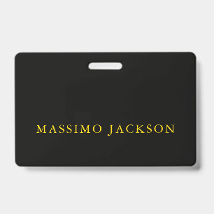 Black Gold Colours Professional Trendy Minimalist ID Badge