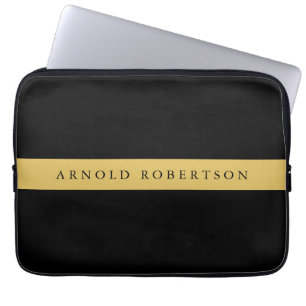 Black Gold Colours Professional Trendy Minimalist Laptop Sleeve