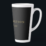 Black Gold Colours Professional Trendy Minimalist Latte Mug<br><div class="desc">Represent yourself with this modern,  elegant latte mug. This template can be customised to meet all professional occupations.</div>