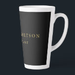 Black Gold Colours Professional Trendy Minimalist Latte Mug<br><div class="desc">Represent yourself with this modern,  elegant latte mug. This template can be customised to meet all professional occupations.</div>