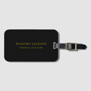 Black Gold Colours Professional Trendy Minimalist Luggage Tag