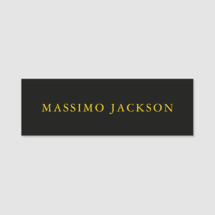 Black Gold Colours Professional Trendy Minimalist Name Tag