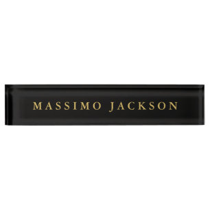 Black Gold Colours Professional Trendy Minimalist Nameplate