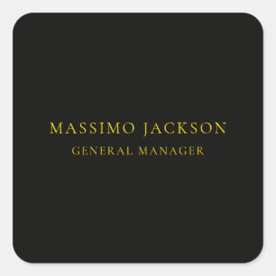 Black Gold Colours Professional Trendy Minimalist Square Sticker