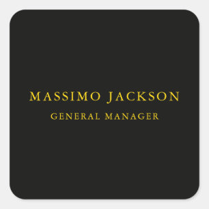 Black Gold Colours Professional Trendy Minimalist Square Sticker