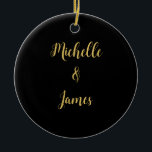 Black & Gold Colours Professional Trendy Modern Ceramic Tree Decoration<br><div class="desc">Represent yourself with this modern,  elegant design. This template can be customised to meet all professional occupations.</div>