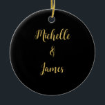 Black & Gold Colours Professional Trendy Modern Ceramic Tree Decoration<br><div class="desc">Represent yourself with this modern,  elegant design. This template can be customised to meet all professional occupations.</div>