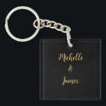 Black & Gold Colours Professional Trendy Modern Key Ring<br><div class="desc">Represent yourself with this modern,  elegant design. This template can be customised to meet all professional occupations.</div>