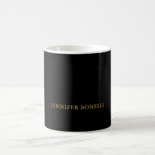 Black Gold Colours Professional Trendy Modern Name Coffee Mug