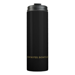 Black Gold Colours Professional Trendy Modern Name Thermal Tumbler