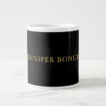 Black Gold Colours Professional Trendy Modern Plai Large Coffee Mug<br><div class="desc">Represent yourself with this modern,  elegant design. This template can be customised to meet all professional occupations.</div>