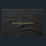 Black Gold Colours Professional Trendy Modern Plai Tea Towel<br><div class="desc">Plain Minimalist Modern Designs. They're all simple,  modern,  attractive.</div>