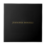 Black Gold Colours Professional Trendy Modern Plai Tile<br><div class="desc">Represent yourself with this modern,  elegant design. This template can be customised to meet all professional occupations.</div>