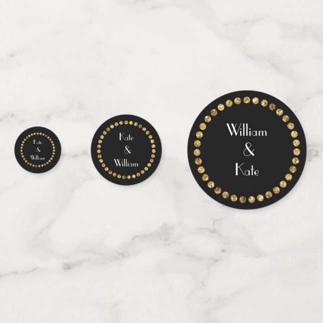 Black & Gold Confetti (Backs)